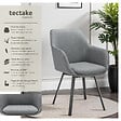 TECTAKE - Lot 6 Fauteuils pivotants rembourrés avec accoudoirs et dossier gris - vignette