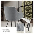 TECTAKE - Lot 6 Fauteuils pivotants rembourrés avec accoudoirs et dossier gris - vignette