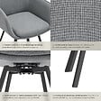 TECTAKE - Lot 6 Fauteuils pivotants rembourrés avec accoudoirs et dossier gris - vignette