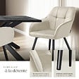 TECTAKE - Chaise rembourrée en velours matelassé avec dossier continu crème/noir - vignette