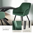 TECTAKE - Chaise Rembourrée aspect velours Dossier ergonomique vert foncé/noir - vignette