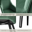 TECTAKE - Chaise Rembourrée aspect velours Dossier ergonomique vert foncé/noir - vignette