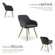 TECTAKE - Lot 2 chaises élégantes aspect corde anthracite/doré - vignette