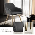 TECTAKE - Lot 2 chaises élégantes aspect corde anthracite/doré - vignette