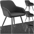 TECTAKE - Lot 4 chaises élégantes aspect corde forme ergonomique anthracite/noir - vignette