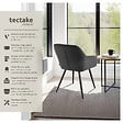 TECTAKE - Lot 4 chaises élégantes aspect corde forme ergonomique anthracite/noir - vignette