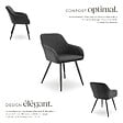 TECTAKE - Lot 4 chaises élégantes aspect corde forme ergonomique anthracite/noir - vignette