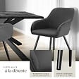 TECTAKE - Lot 4 chaises élégantes aspect corde forme ergonomique anthracite/noir - vignette