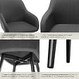 TECTAKE - Lot 4 chaises élégantes aspect corde forme ergonomique anthracite/noir - vignette