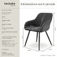 TECTAKE - Lot 4 chaises élégantes aspect corde forme ergonomique anthracite/noir - vignette
