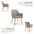 TECTAKE - Lot 4 Fauteuils aspect velours rembourrés avec dossier continu taupe - vignette