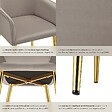 TECTAKE - Lot 4 Fauteuils aspect velours rembourrés avec dossier continu taupe - vignette