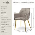 TECTAKE - Lot 4 Fauteuils aspect velours rembourrés avec dossier continu taupe - vignette