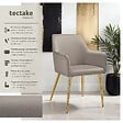 TECTAKE - Lot 6 Fauteuils aspect velours rembourrés avec dossier continu taupe - vignette