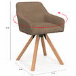 ID MARKET - Lot de 2 chaises pivotantes de salle à manger, fauteuils de table JANY en velours côtelé taupe - vignette