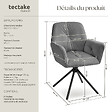 TECTAKE - Lot de 2 chaises pivotantes 360° en velours rembourré anthracite/noir - vignette