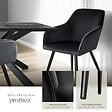 TECTAKE - Ensemble 4 chaises ergonomiques cuir synthétique aspect velours noir - vignette