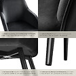 TECTAKE - Ensemble 4 chaises ergonomiques cuir synthétique aspect velours noir - vignette