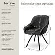 TECTAKE - Lot 6 chaises pivotantes à 360° avec accoudoirs velours noires - vignette