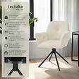 TECTAKE - Lot de 6 chaises pivotantes 360° en velours rembourré crème/noir - vignette