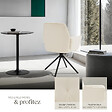 TECTAKE - Lot de 6 chaises pivotantes 360° en velours rembourré crème/noir - vignette