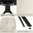 TECTAKE - Lot de 6 chaises pivotantes 360° en velours rembourré crème/noir - vignette