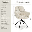 TECTAKE - Lot de 6 chaises pivotantes 360° en velours rembourré crème/noir - vignette