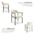 TECTAKE - Lot 2 fauteuils rembourrés avec pieds en acier dossier continu blanc - vignette