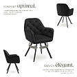 TECTAKE - Lot 2 fauteuils pivotants 180° velours rembourrés motif matelassé noir - vignette