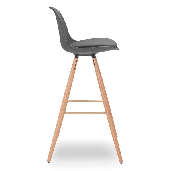 ID MARKET - Lot de 4 tabourets de bar SARA mix color gris foncé, gris clair, blanc et bleu canard - large