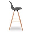 ID MARKET - Lot de 4 tabourets de bar SARA mix color gris foncé, gris clair, blanc et bleu canard - vignette