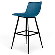 ID MARKET - Lot de 4 tabourets de bar MADY en velours bleu - vignette