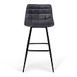 ID MARKET - Lot de 2 tabourets de bar MADY en velours gris foncé - vignette