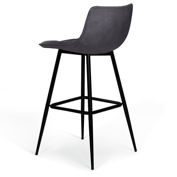 ID MARKET - Lot de 2 tabourets de bar MADY en velours gris foncé - large