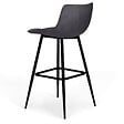 ID MARKET - Lot de 2 tabourets de bar MADY en velours gris foncé - vignette