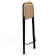 ID MARKET - Lot de 4 tabourets de bar pliants DETROIT structure noire avec assise effet bois design industriel - vignette
