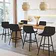 ID MARKET - Lot de 6 tabourets de bar MADY en velours noir - vignette