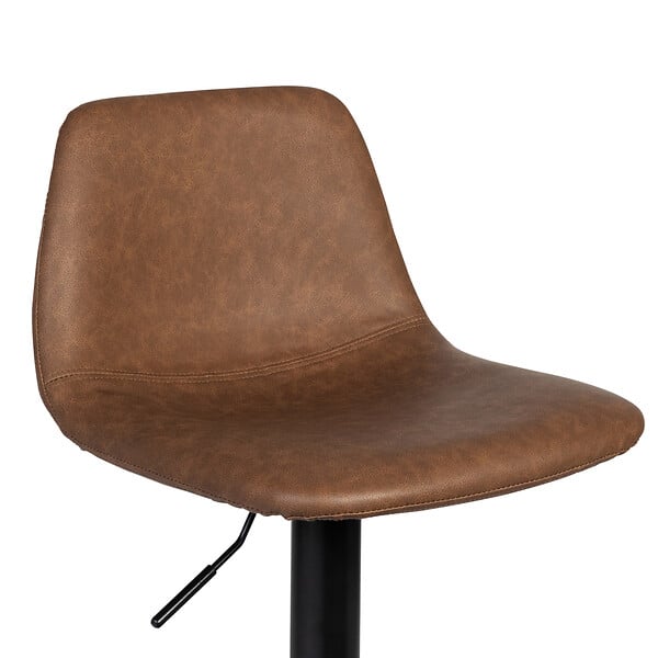 ID MARKET - Lot de 2 tabourets de bar TEXAS marron vintage - large