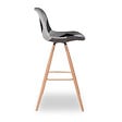 ID MARKET - Lot de 4 tabourets de bar SARA motifs patchworks noirs, gris et blancs - vignette