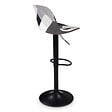 ID MARKET - Lot de 2 tabourets de bar KARL design patchworks noirs, gris et blancs pied noir - vignette