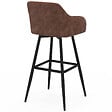 ID MARKET - Lot de 4 tabourets de bar MADY avec accoudoirs marron vintage - vignette