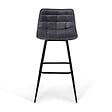 ID MARKET - Lot de 4 tabourets de bar MADY en velours gris foncé - vignette