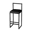 HABITAT ET JARDIN - Tabouret de bar en métal "Nordic" 35 x 35 x 84 cm - Noir - vignette