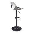 ID MARKET - Lot de 4 tabourets de bar KARL design patchworks noirs, gris et blancs pied noir - vignette