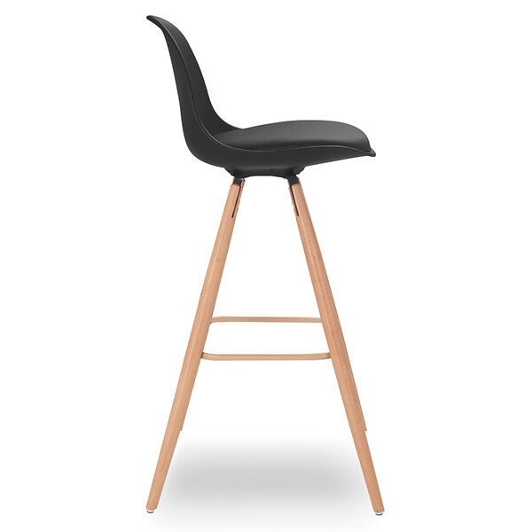 ID MARKET - Lot de 4 tabourets de bar SARA noir - large