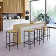 ID MARKET - Lot de 4 tabourets de bar DETROIT design industriel - vignette
