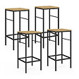 ID MARKET - Lot de 4 tabourets de bar DETROIT design industriel - vignette