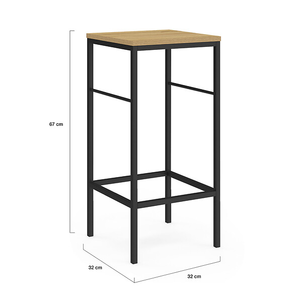 ID MARKET - Lot de 4 tabourets de bar DETROIT design industriel - large