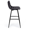 ID MARKET - Lot de 4 tabourets de bar MADY en velours mix color bleu, gris clair, gris foncé, jaune - vignette