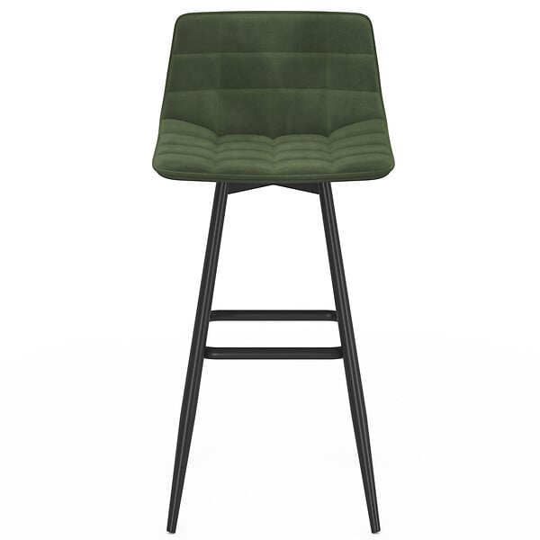 ID MARKET - Lot de 4 tabourets de bar MADY en velours vert - large